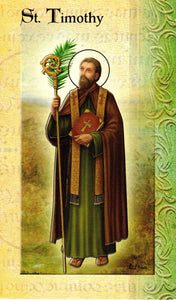 Prayer Card & Biography - St Timothy