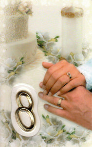 Holy Card - Laminated with High Quality Rings Sacrament of Marriage