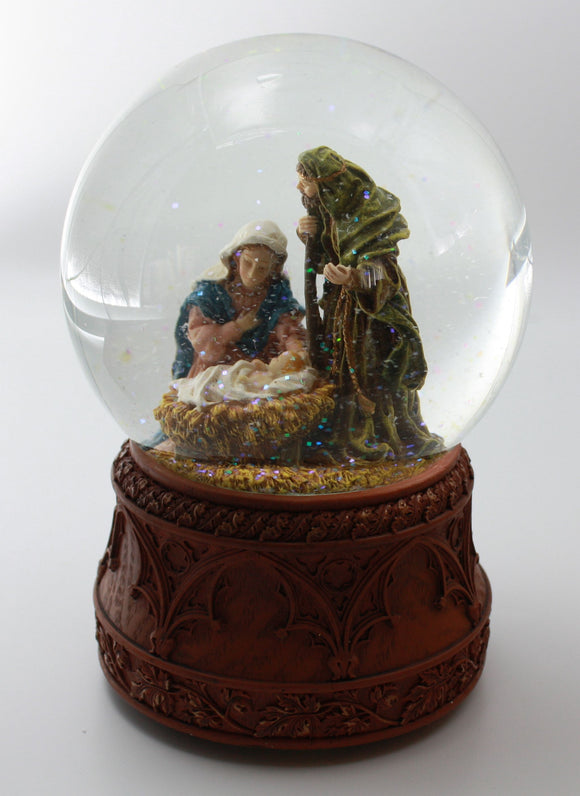 Musical Snow Globe - Nativity O Holy Night 180mm