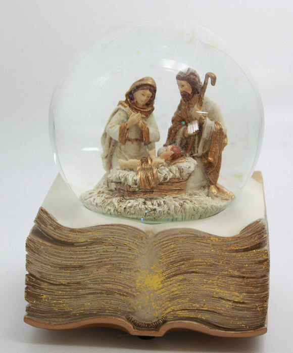Glitter Dome - Nativity Gold/White O Holy Night