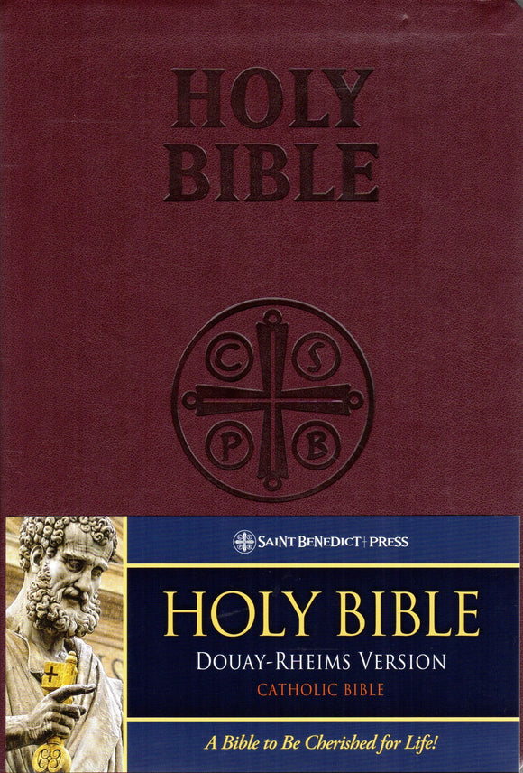 Holy Bible Douay-Rheims Burgundy Leather