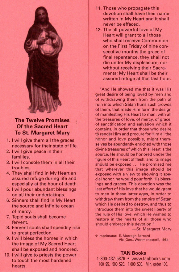 The Twelve Promises of the Sacred Heart to St Margaret Mary Bookmark
