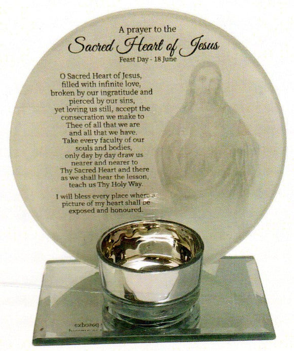 Tealight Candle Holder - Sacred Heart of Jesus